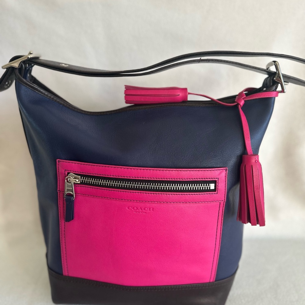 Coach Navy and Pink Women's Bag - Picture 2 of 10